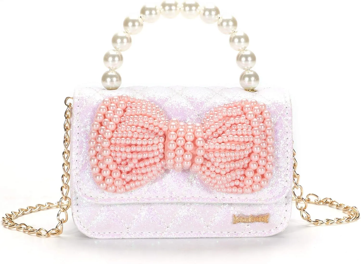 Gifts for Little Girls Cute Toddler Purse Kids Baby Sparkly Bow Handbags Small Crossbody Shoulder Bags Toys Presents
