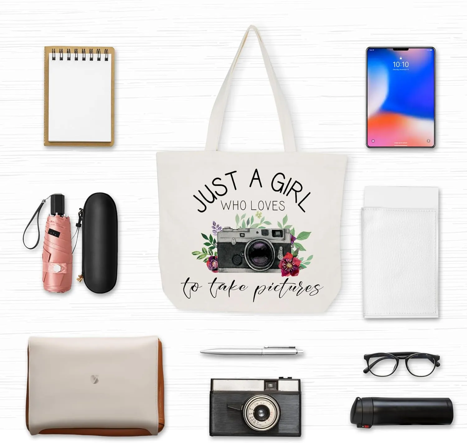 Gifts for Photographers Men Women, Canvas Tote Bag Aesthetic, Reusable Grocery Shopping Bags, Mother's Day Gifts, Teachers Day Gift, Birthday Christmas Gift for Photography Lovers (A12)