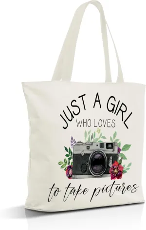 Gifts for Photographers Men Women, Canvas Tote Bag Aesthetic, Reusable Grocery Shopping Bags, Mother's Day Gifts, Teachers Day Gift, Birthday Christmas Gift for Photography Lovers (A12)