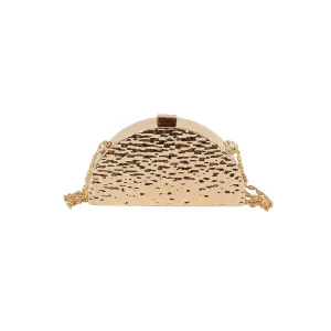 Gilded Hammered Half-Moon Crossbody