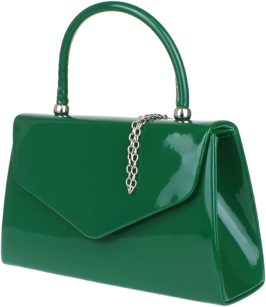 Girly HandBags Patent Clutch Bag Handbag Small Hard Case Ladies