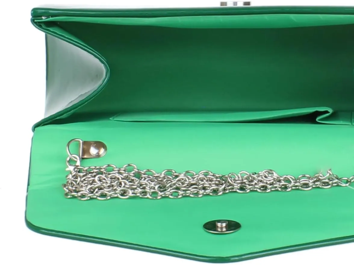 Girly HandBags Patent Clutch Bag Handbag Small Hard Case Ladies