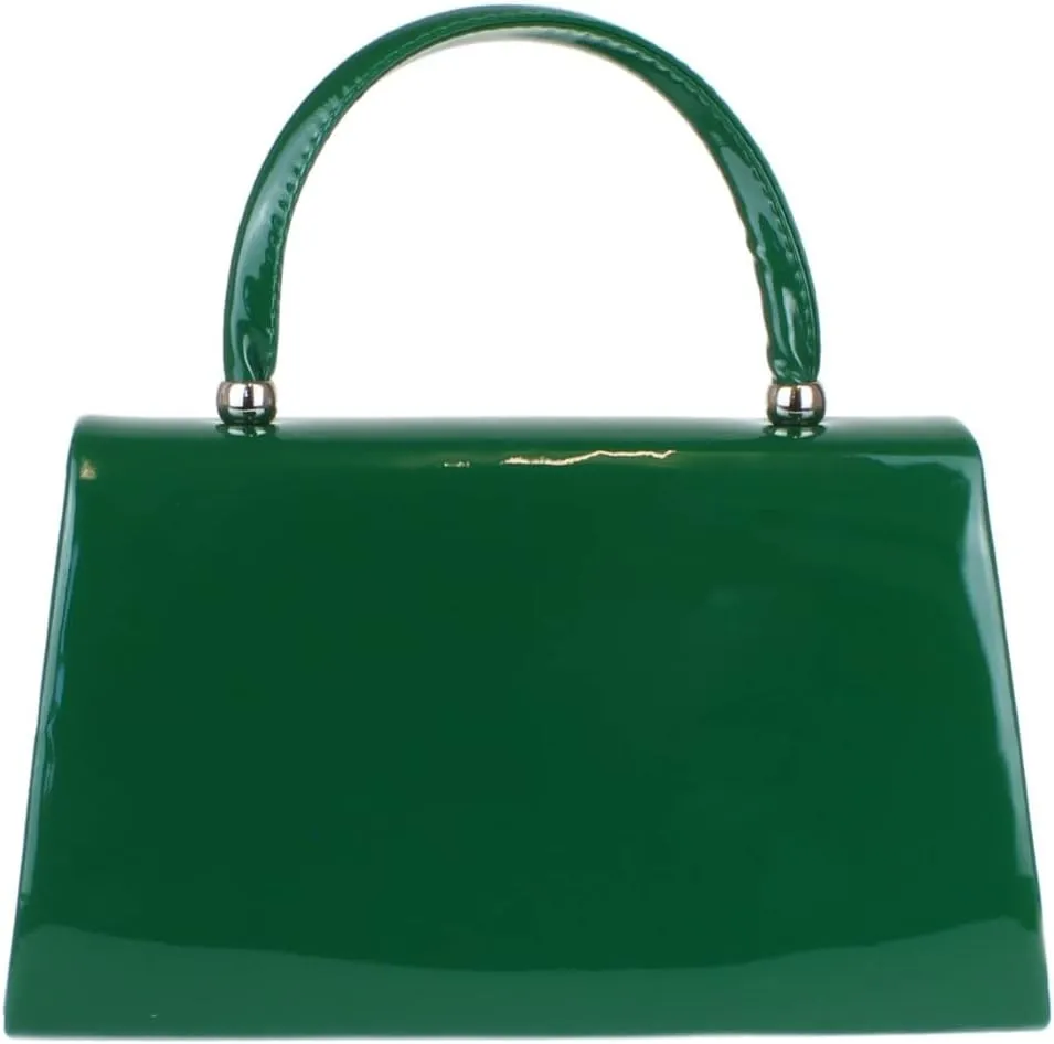 Girly HandBags Patent Clutch Bag Handbag Small Hard Case Ladies