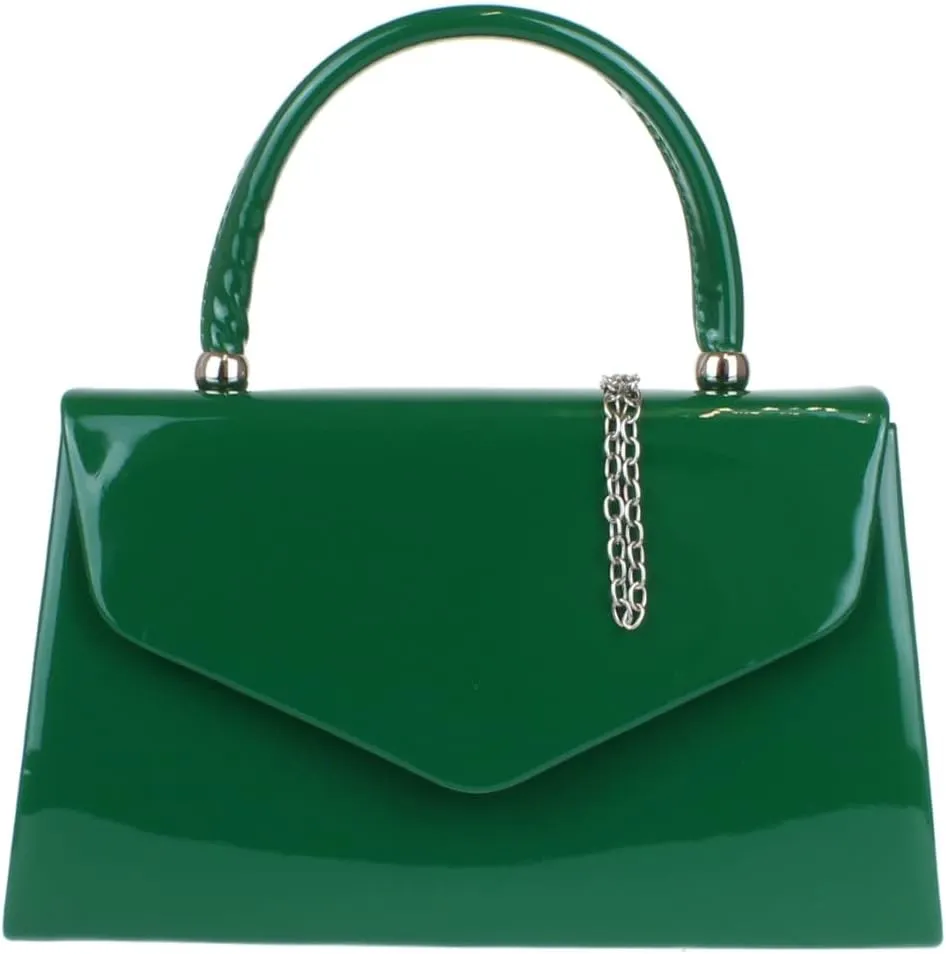 Girly HandBags Patent Clutch Bag Handbag Small Hard Case Ladies