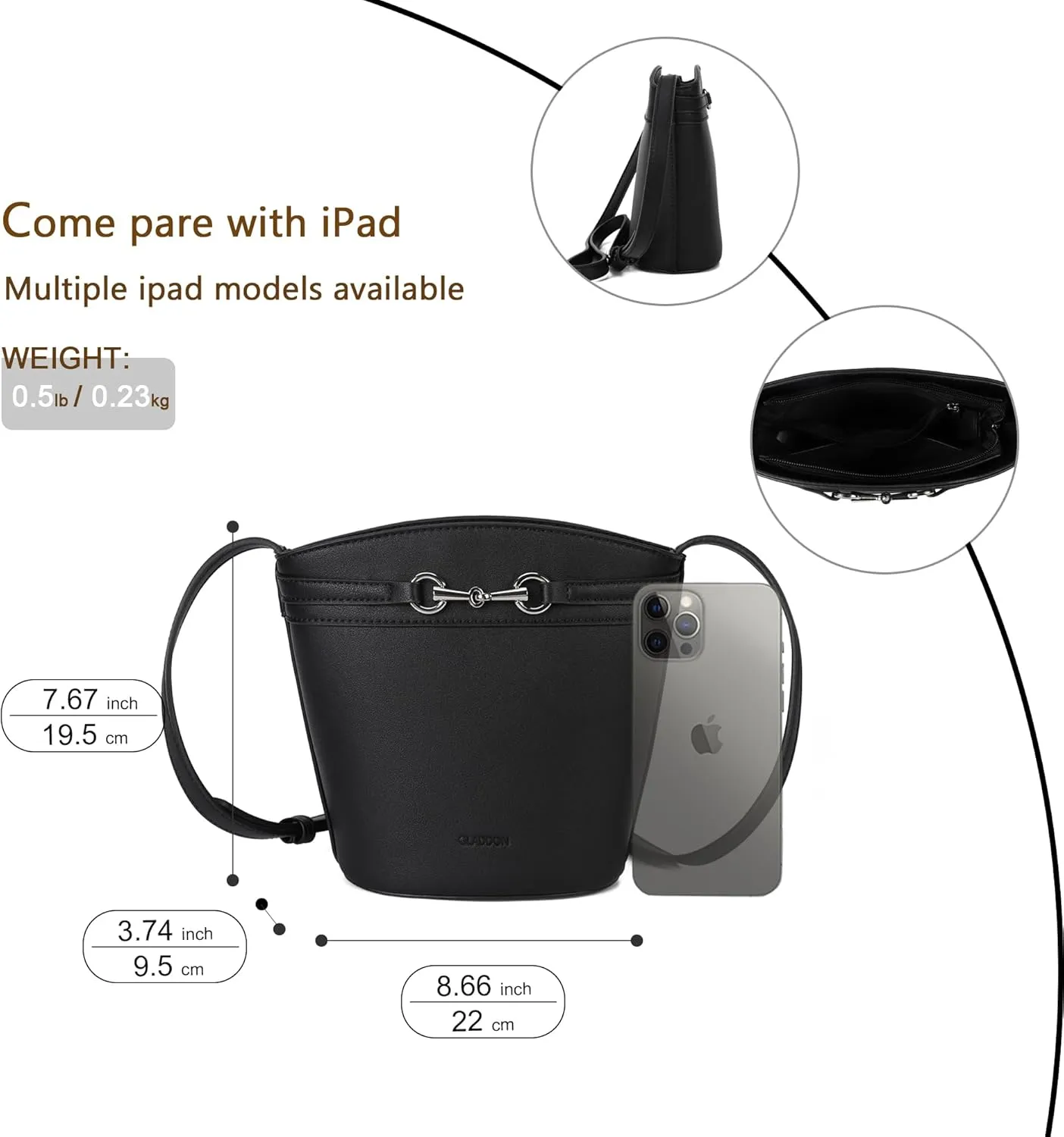 Gladdon Small Crossbody Purses for Women Mini Bucket Shoulder Bags PU Leather Clutch Bag