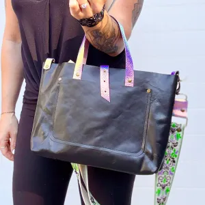 Go Everywhere Handled Crossbody Bag - Black   Iridescent