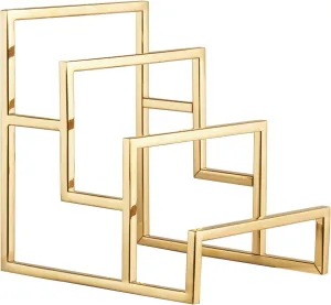 Gold Clutch Purse Display Stand - 3 Steps Clutch Handbag Holder Purse Closet Organizer - Wallet Displays Rack for Boutique Store - Purse Stands for Display (Polished Gold)