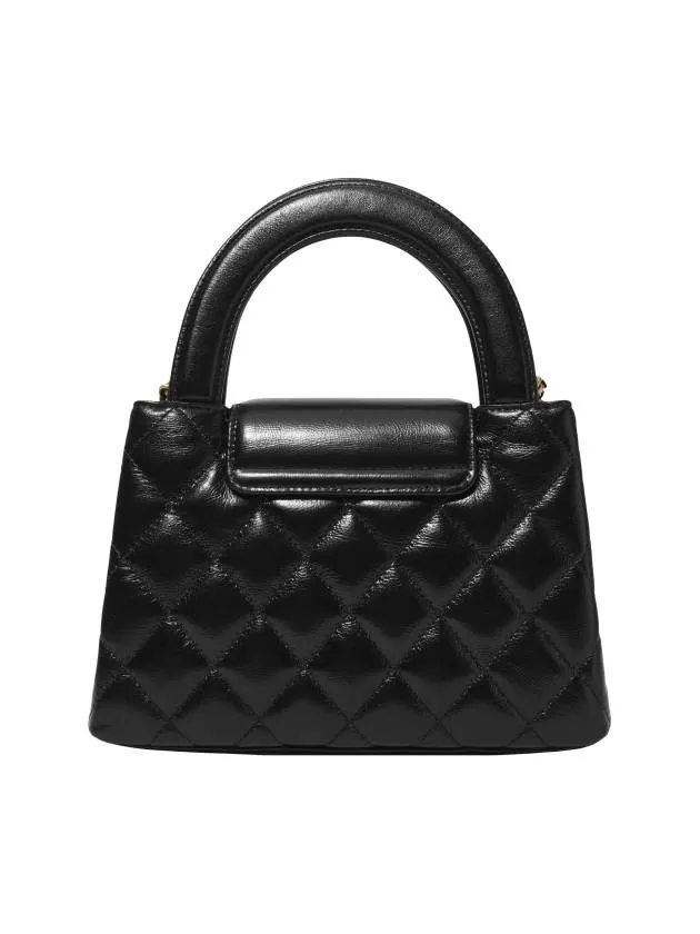 Gold Hardware Vintage Small Tote Bag Shiny Calfskin Black Chanel Positive feedback Expedited delivery