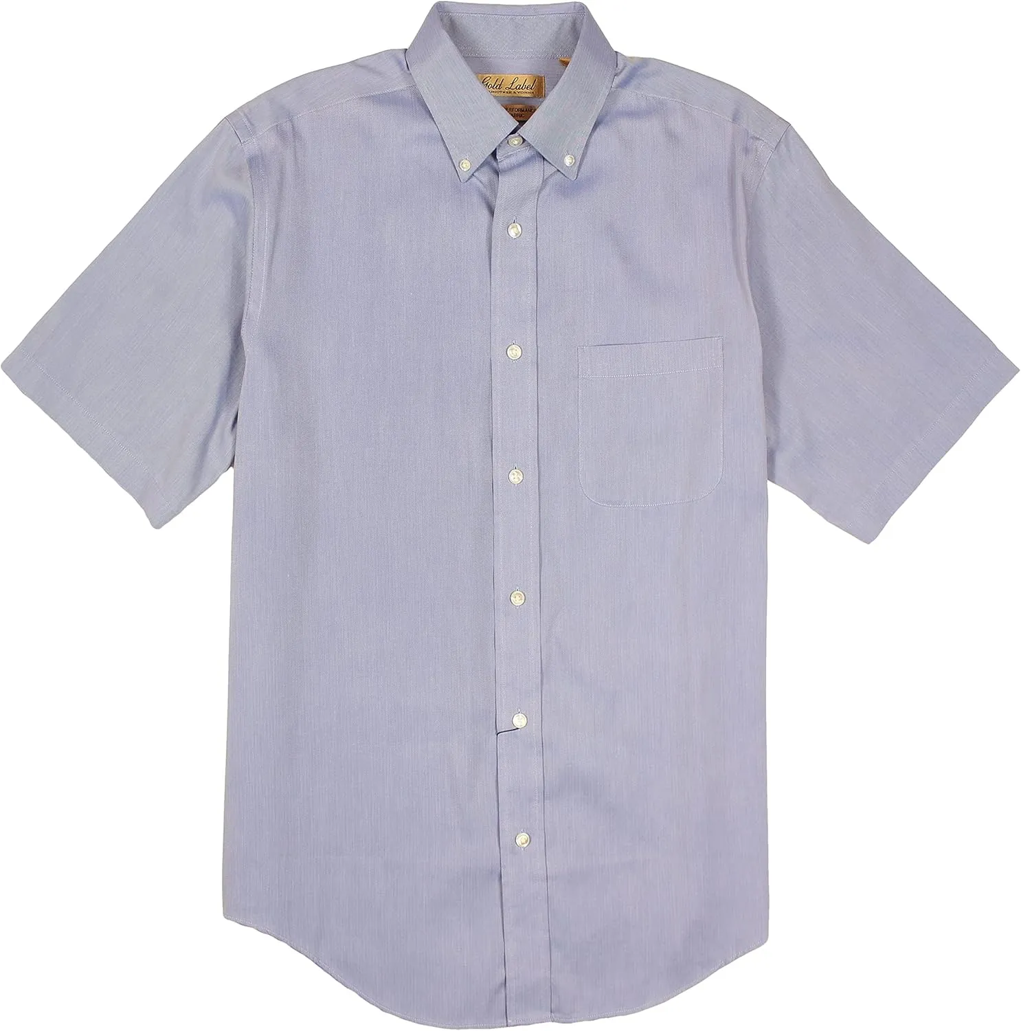 Gold Label Men's Short Sleeve Pocket Shirt Performance Blend Fabric, Non-Iron Wrinkle-Resistant Regular and Big & Tall Sizes