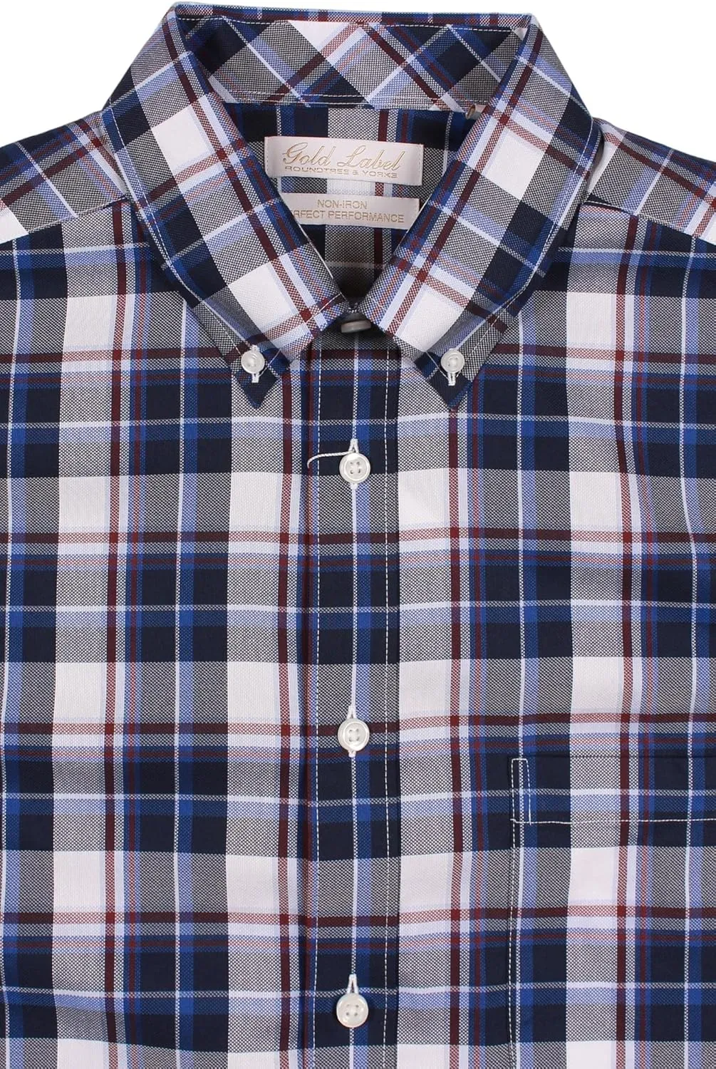 Gold Label Roundtree & Yorke Big Tall Non-Iron Men's Long Sleeve Shirt with Comfort Stretch