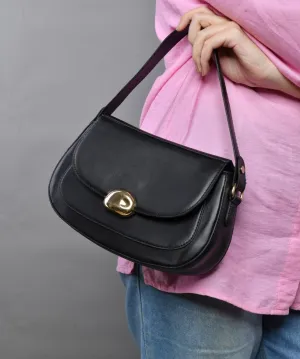 Golden Clasp shoulder bag - Black