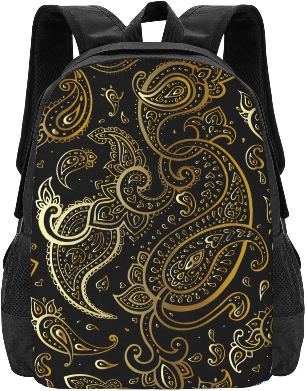 Golden Paisley Lightweight Packable Backpack Travel Casual Large Capacity Daypack Foldable Backpack For Men Women