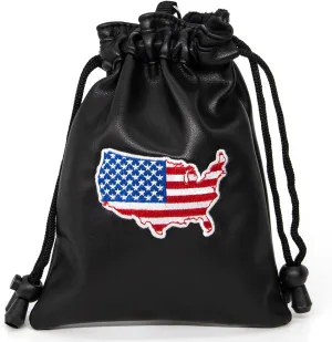 Golf Valuables Pouch,Golf Pouch with Drawstrings Leather Golf Tee Pouch for Men Women