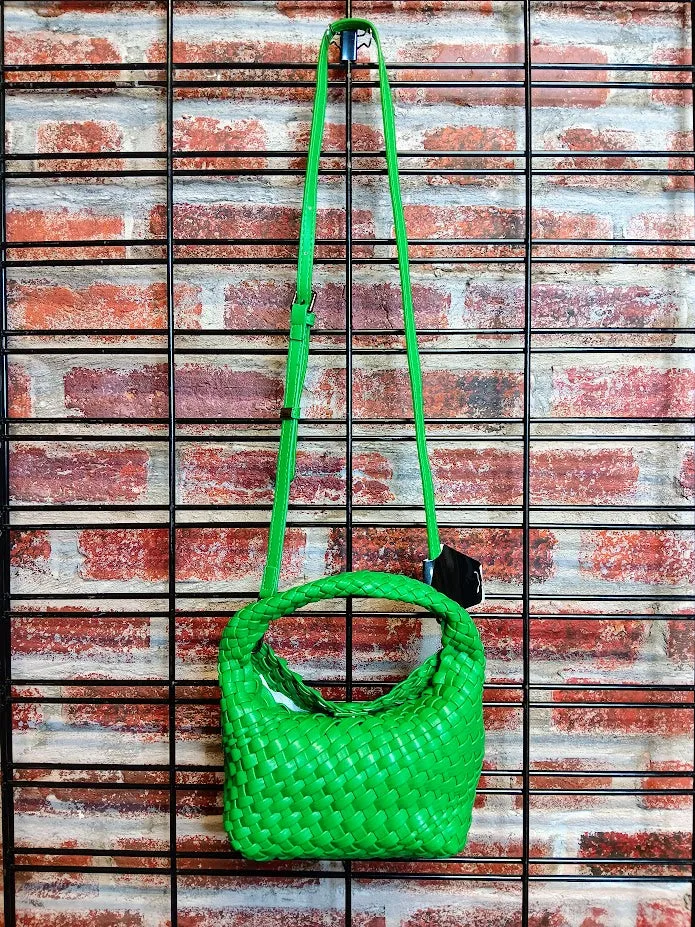 Green Woven Small Handled Purse