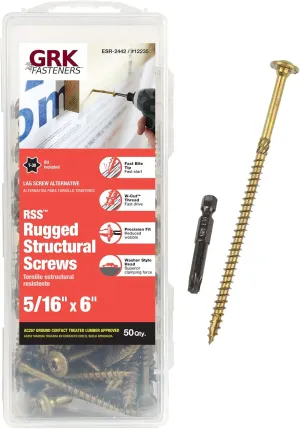 GRK 772691122353 12235 5/16" x 6" RSS Rugged Structural Screws 50 Count, No Size, Gold