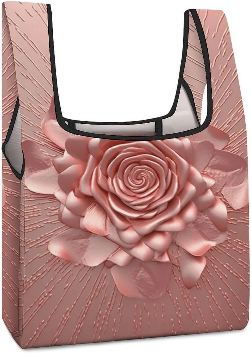 Grocery Bag Reusable Tote Bag Foldable Teal And Gold Marble Shopping Bag Handbag Washable Shoulder Bag for Travel