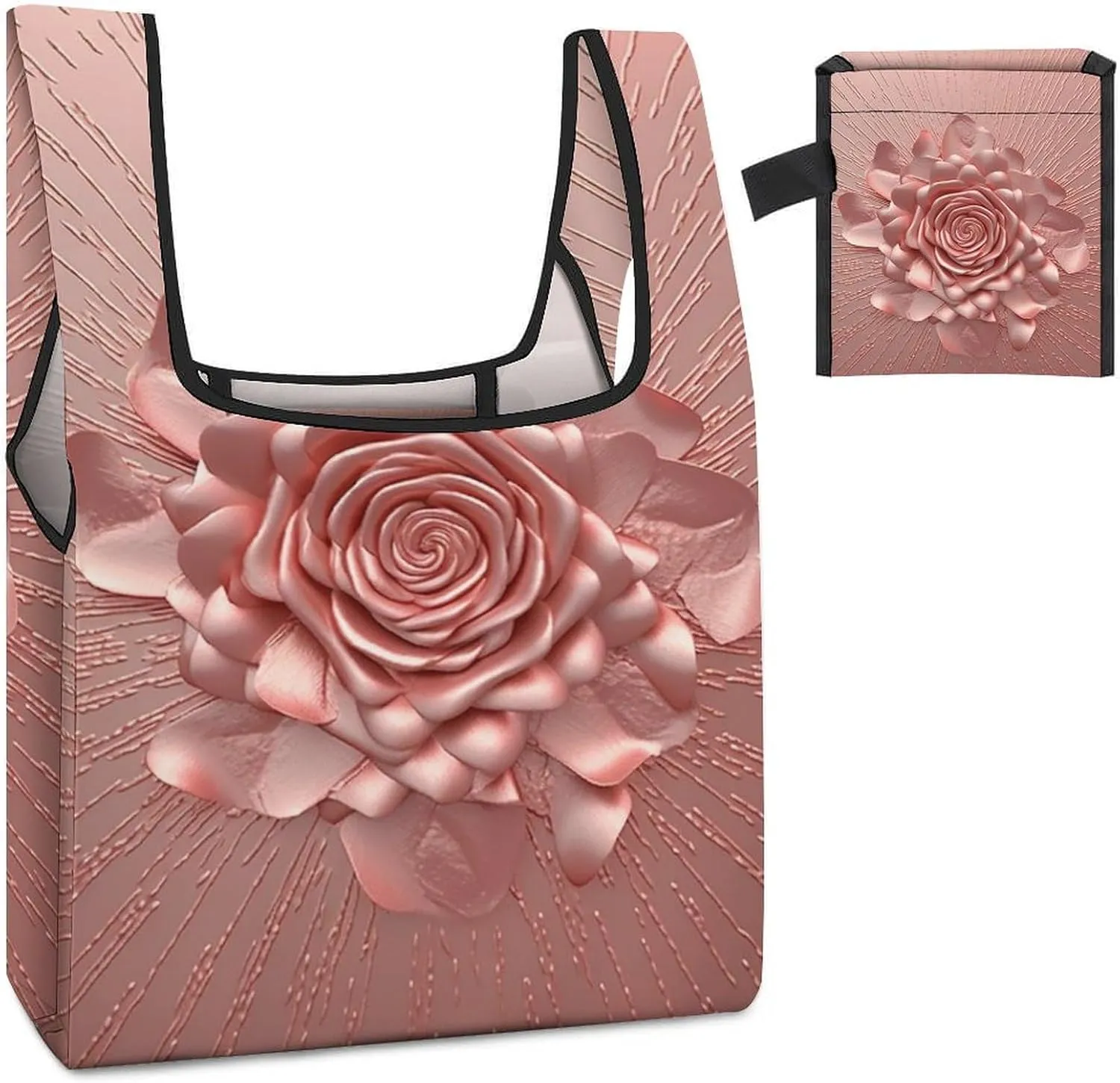 Grocery Bag Reusable Tote Bag Foldable Teal And Gold Marble Shopping Bag Handbag Washable Shoulder Bag for Travel