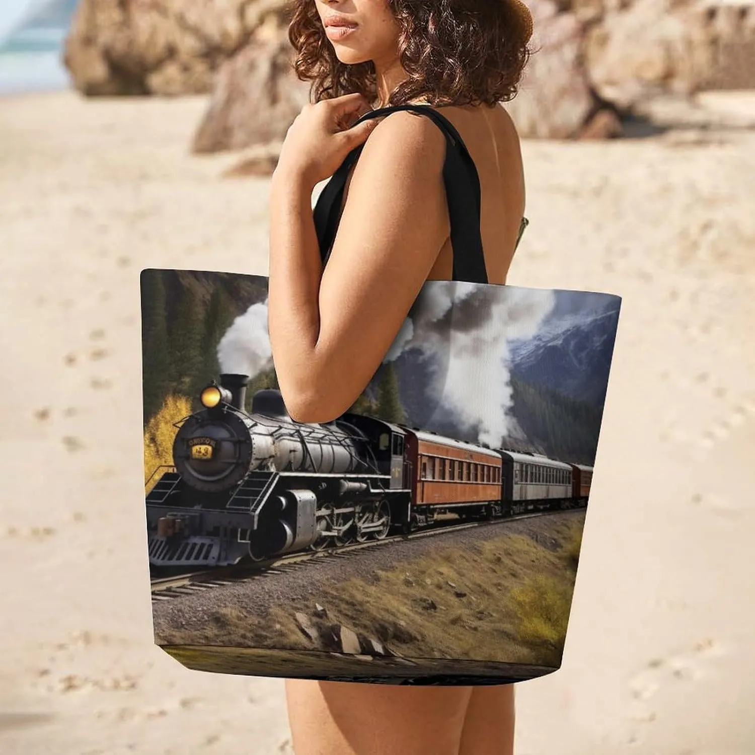 Grocery Bag Reusable Tote Bag Foldable Teal And Gold Marble Shopping Bag Handbag Washable Shoulder Bag for Travel