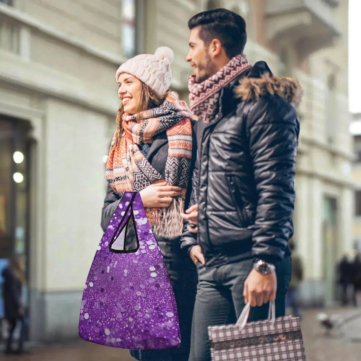 Grocery Bag Reusable Tote Bag Foldable Teal And Gold Marble Shopping Bag Handbag Washable Shoulder Bag for Travel