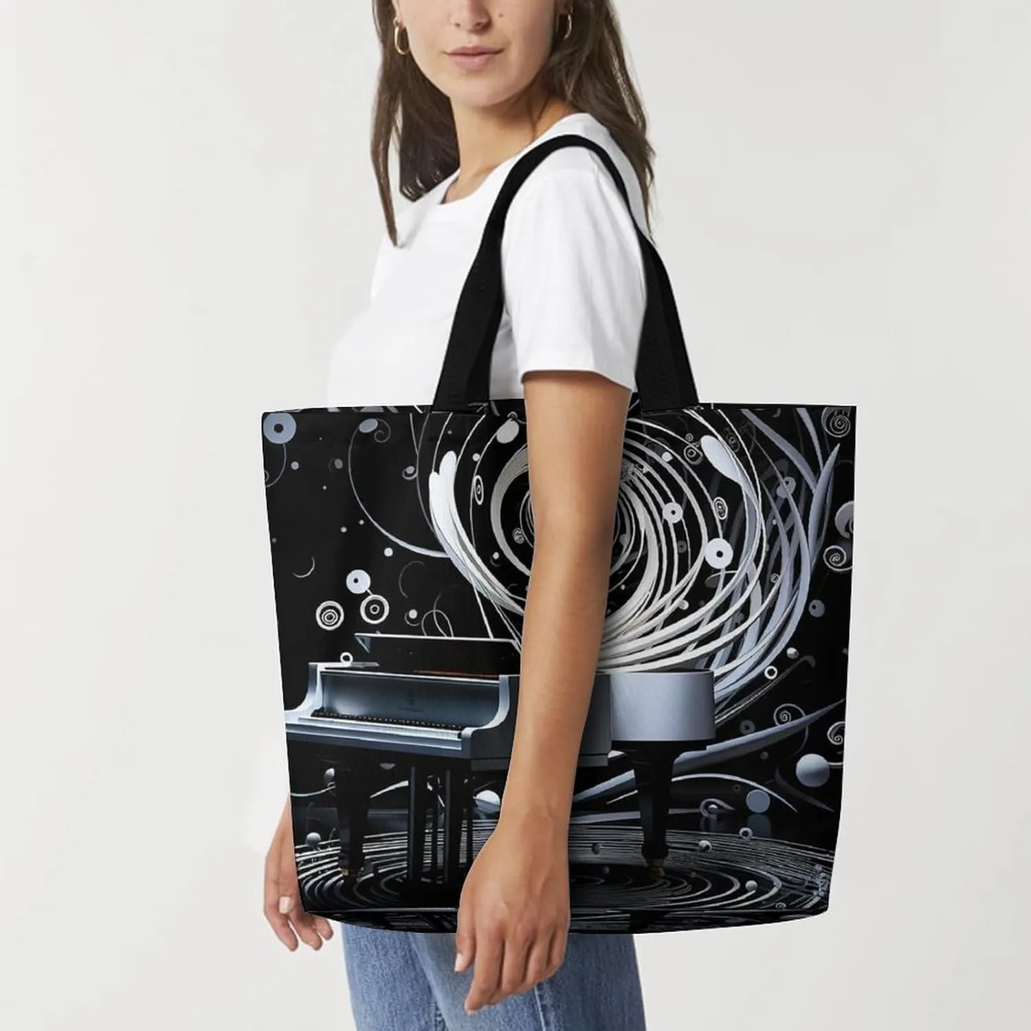 Grocery Bag Reusable Tote Bag Foldable Wild Elk Shopping Bag Handbag Washable Shoulder Bag for Travel
