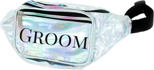 Groom Holographic Metallic Fanny Pack (Silver)