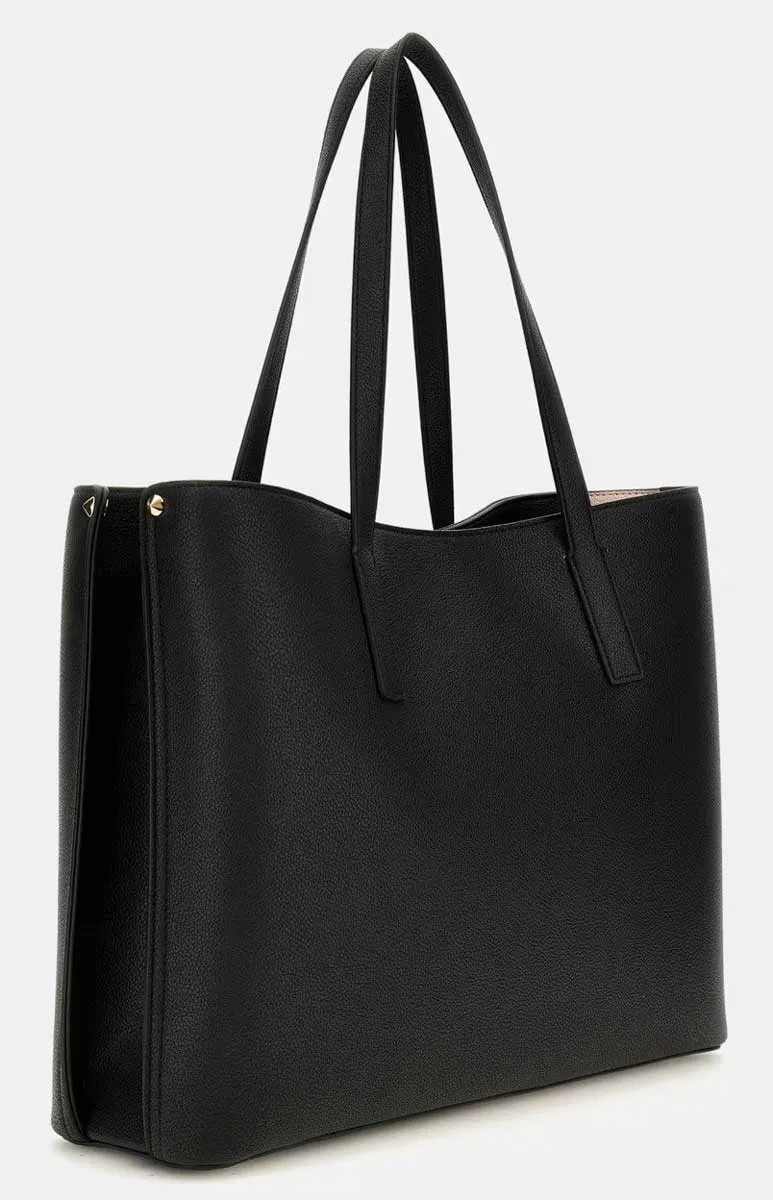 Guess Meridian Triangle Logo Shopper Bag In Black For Women