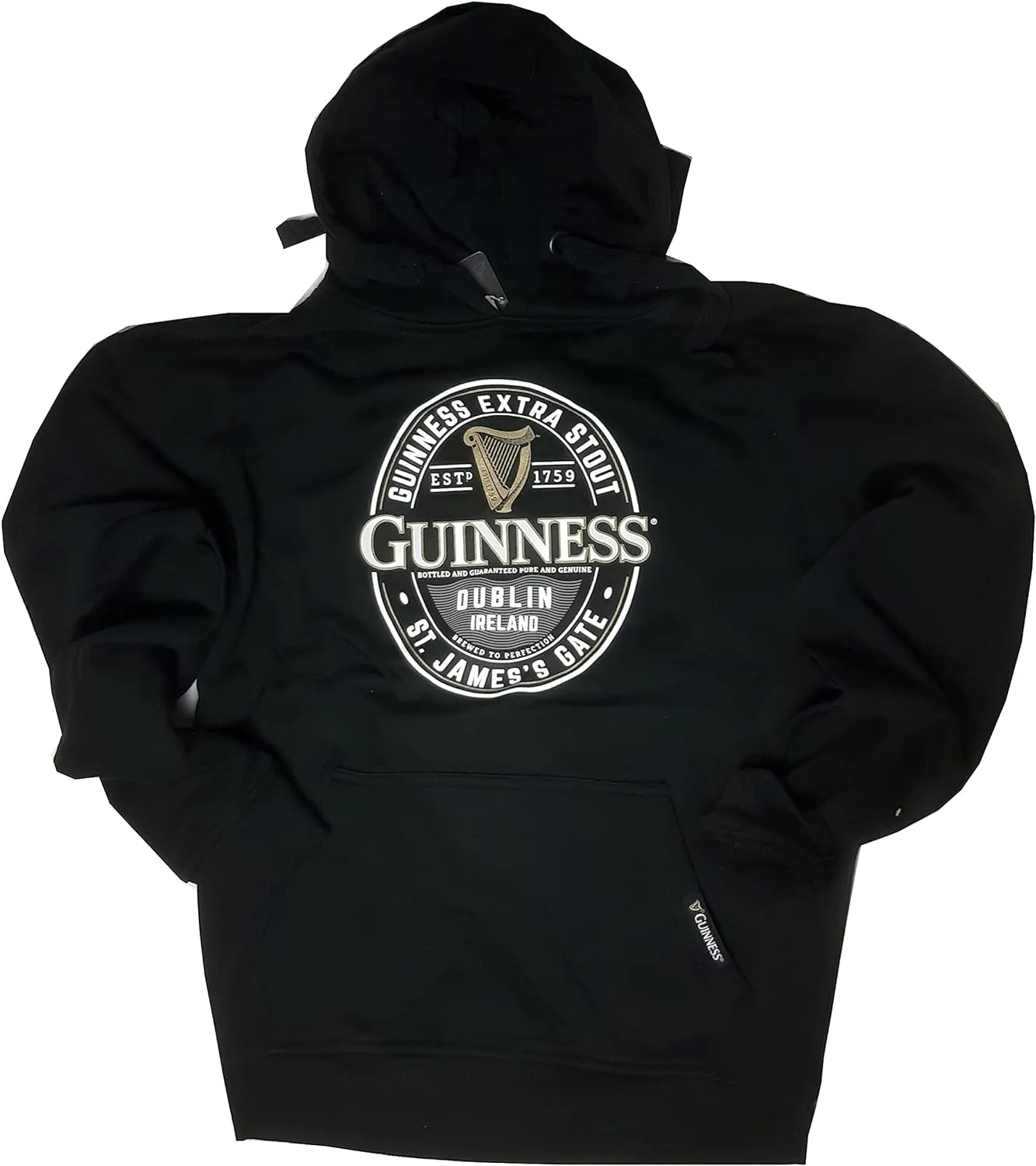 Guinness Black Label St. James Gate Hoodie (Black, Large)