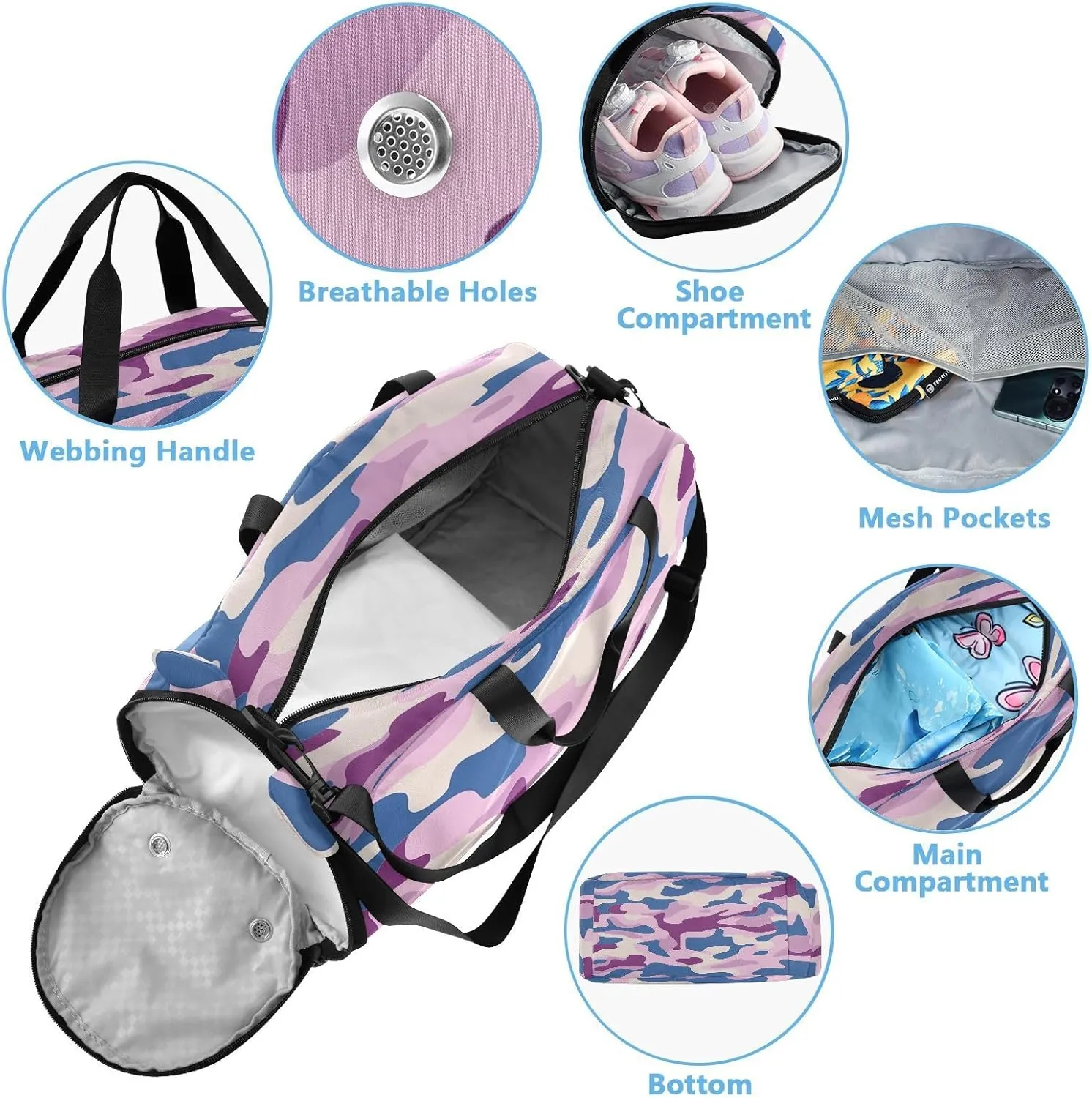 GuoChe Mini Crossbody Bags with Shoes Compartment Practical Small Shoulder Bags for For Hiking Traveling