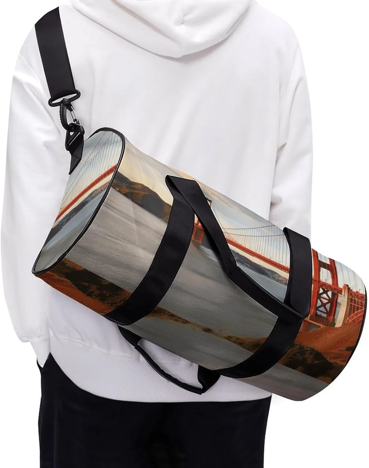 Gym Bag for Men Women Golden Gate Bridge Duffel Bag Overnight Bag with Compartment Gym Sackpac