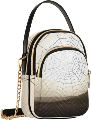 Halloween Spiderweb Small Crossbody Bags for Women Cell Phone Shoulder Purse Handbags Wallet 21214431