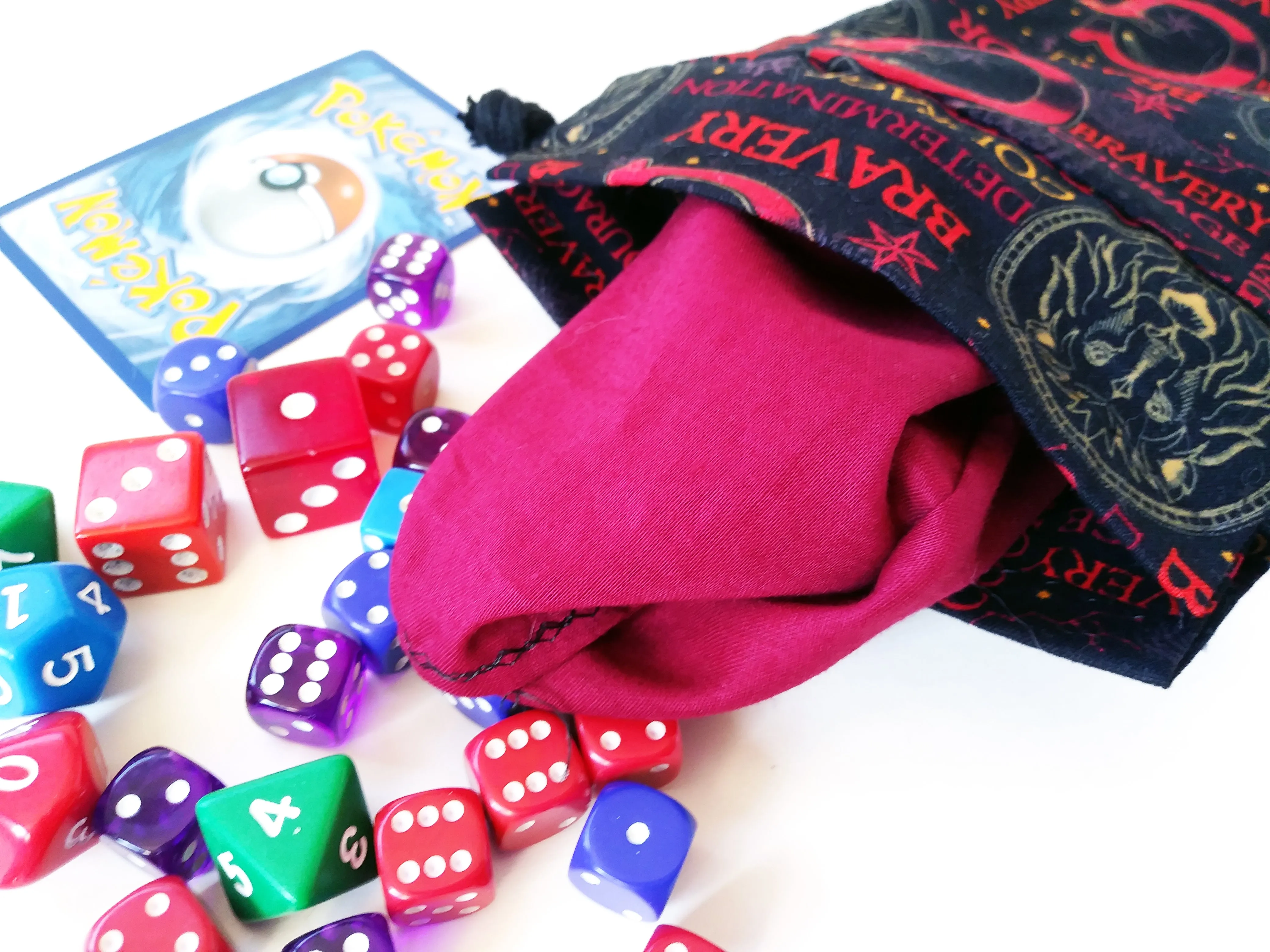 Handmade Drawstring bag - Black Gryffindor fabric