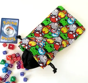 Handmade Drawstring bag - Pop Superheroes Print