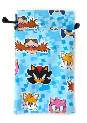 Handmade Drawstring bag - Sonic heads print