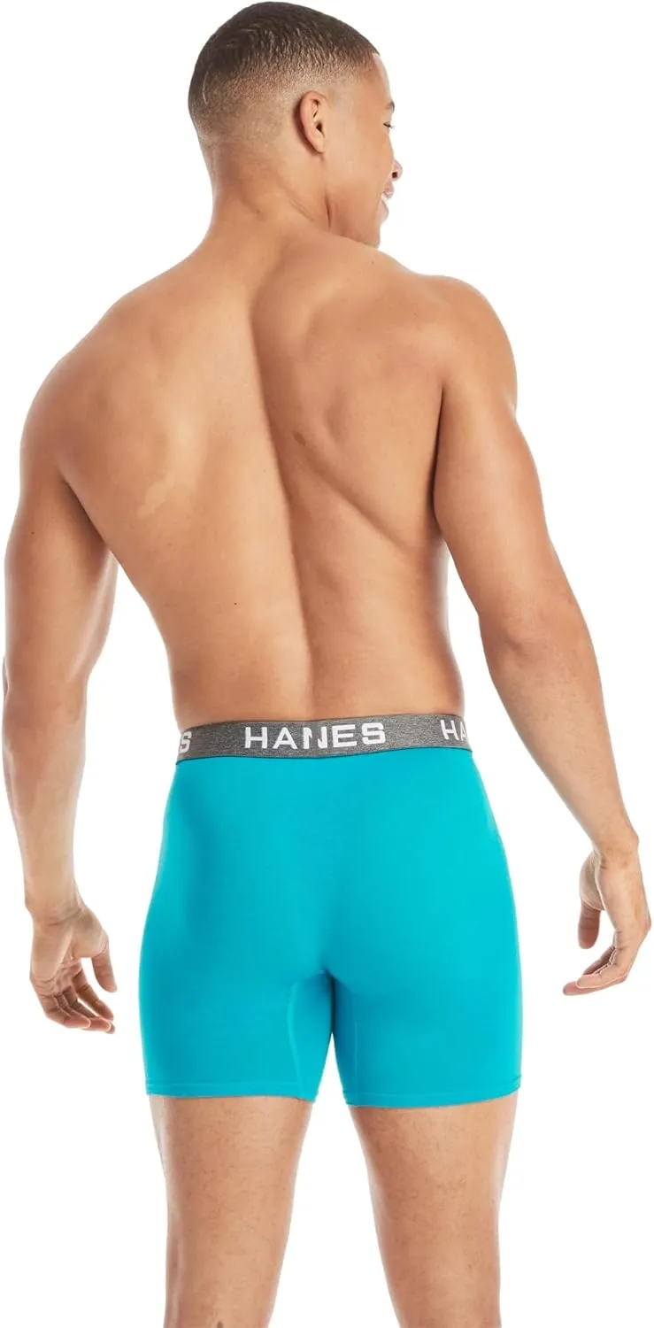 Hanes Men's Comfort Flex Fit Boxer Briefs, Ultra Soft Cotton Modal Blend Underwear, 4-pack