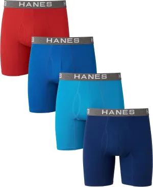 Hanes Men's Comfort Flex Fit Boxer Briefs, Ultra Soft Cotton Modal Blend Underwear, 4-pack
