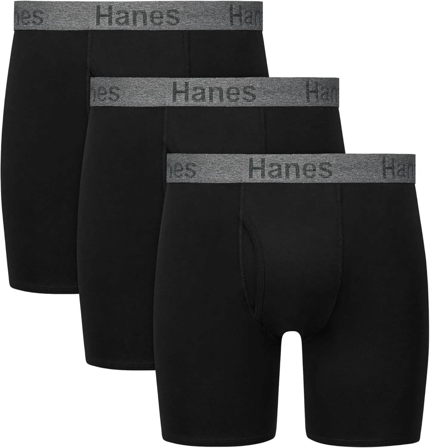 Hanes Men's Stay Dry Pouch, Cotton Stretch Boxer Brief with Leak Protection, 3-Pack