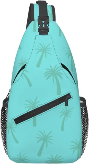 Hawaii Tree Seamless Illustration Crossbody Bags For Women Men Chest Backpack Gym Shoulder Bag Travel Outdoor Sports Casual Crossbody Bags