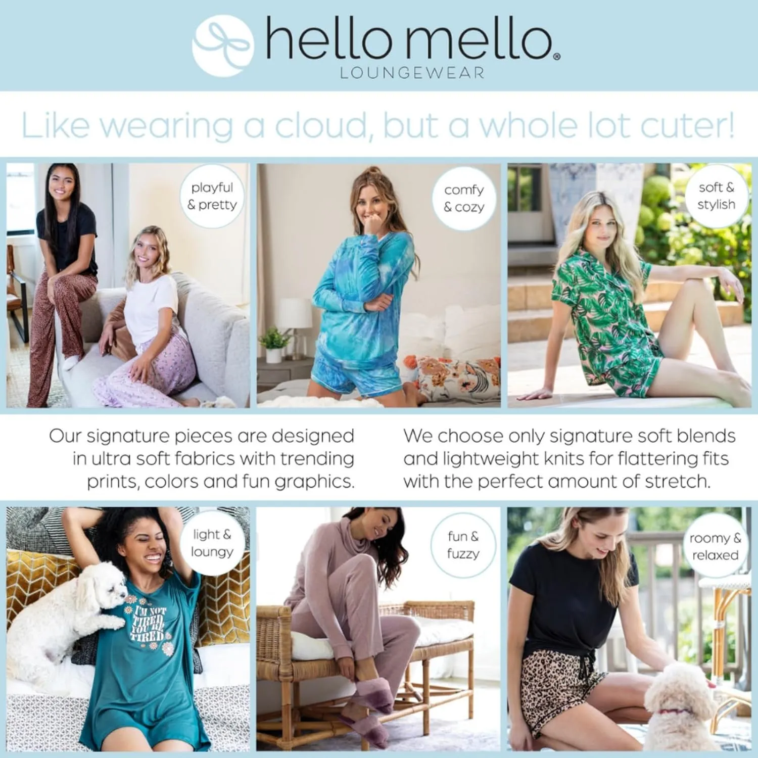 Hello Mello Dyes The Limit Lounge Pants Soft Pajama Tie Dye Bottoms Elastic Waistband Drawstring Tie