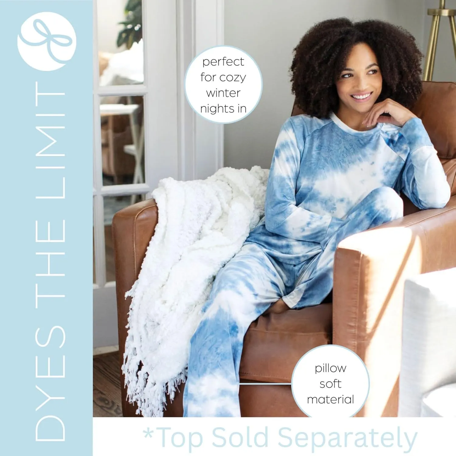 Hello Mello Dyes The Limit Lounge Pants Soft Pajama Tie Dye Bottoms Elastic Waistband Drawstring Tie