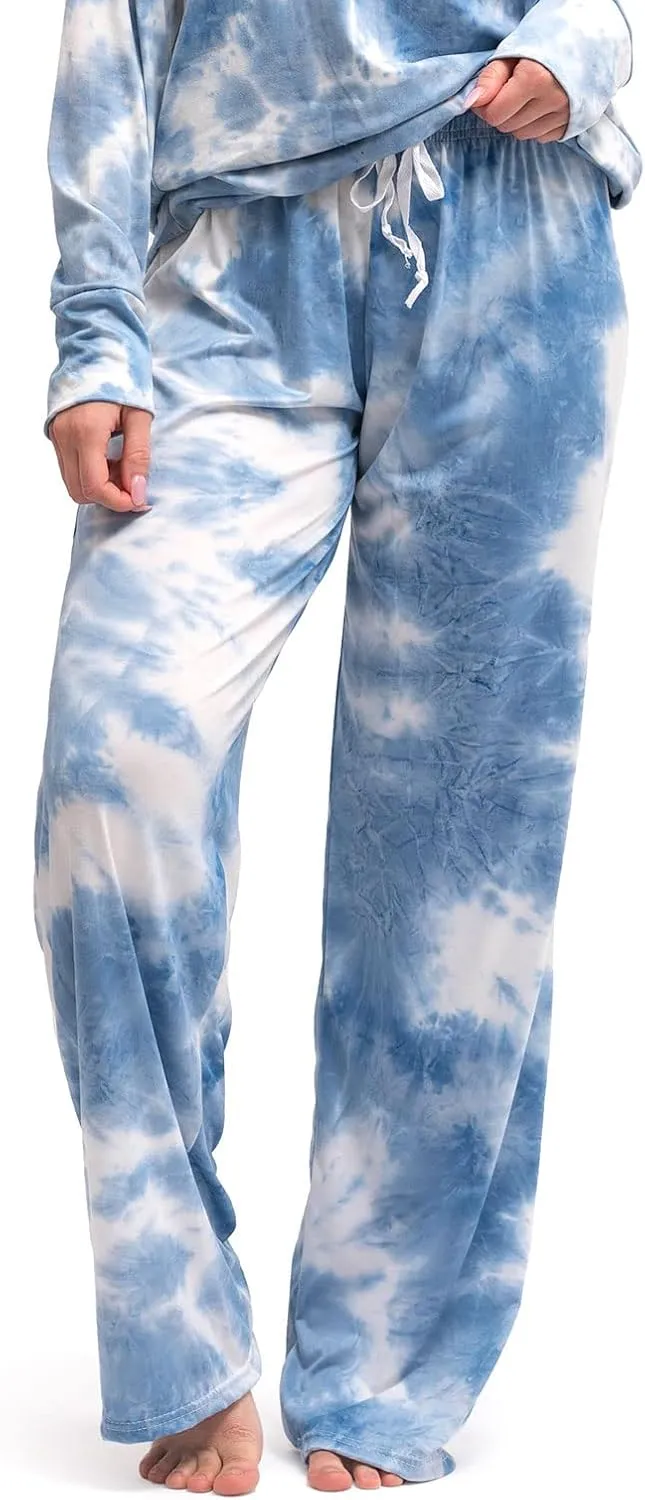 Hello Mello Dyes The Limit Lounge Pants Soft Pajama Tie Dye Bottoms Elastic Waistband Drawstring Tie