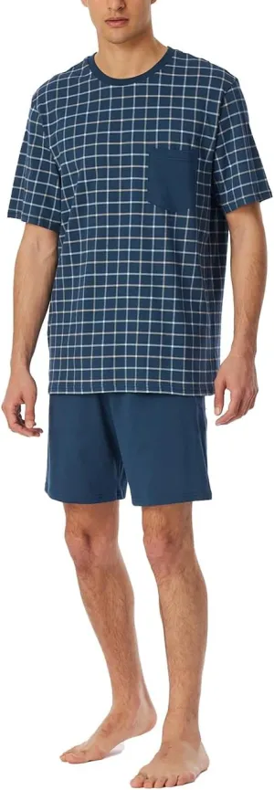 Herren Schlafanzug Kurz Rundhals-Comfort Essentials Pijama Set, Air_181155, 58 Men's, Air_181155, 58