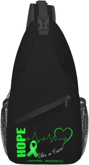 Hope For A Cure Lymphoma Awareness Crossbody Bags For Women Men Chest Backpack Gym Shoulder Bag Travel Outdoor Sports Casual Crossbody Bags