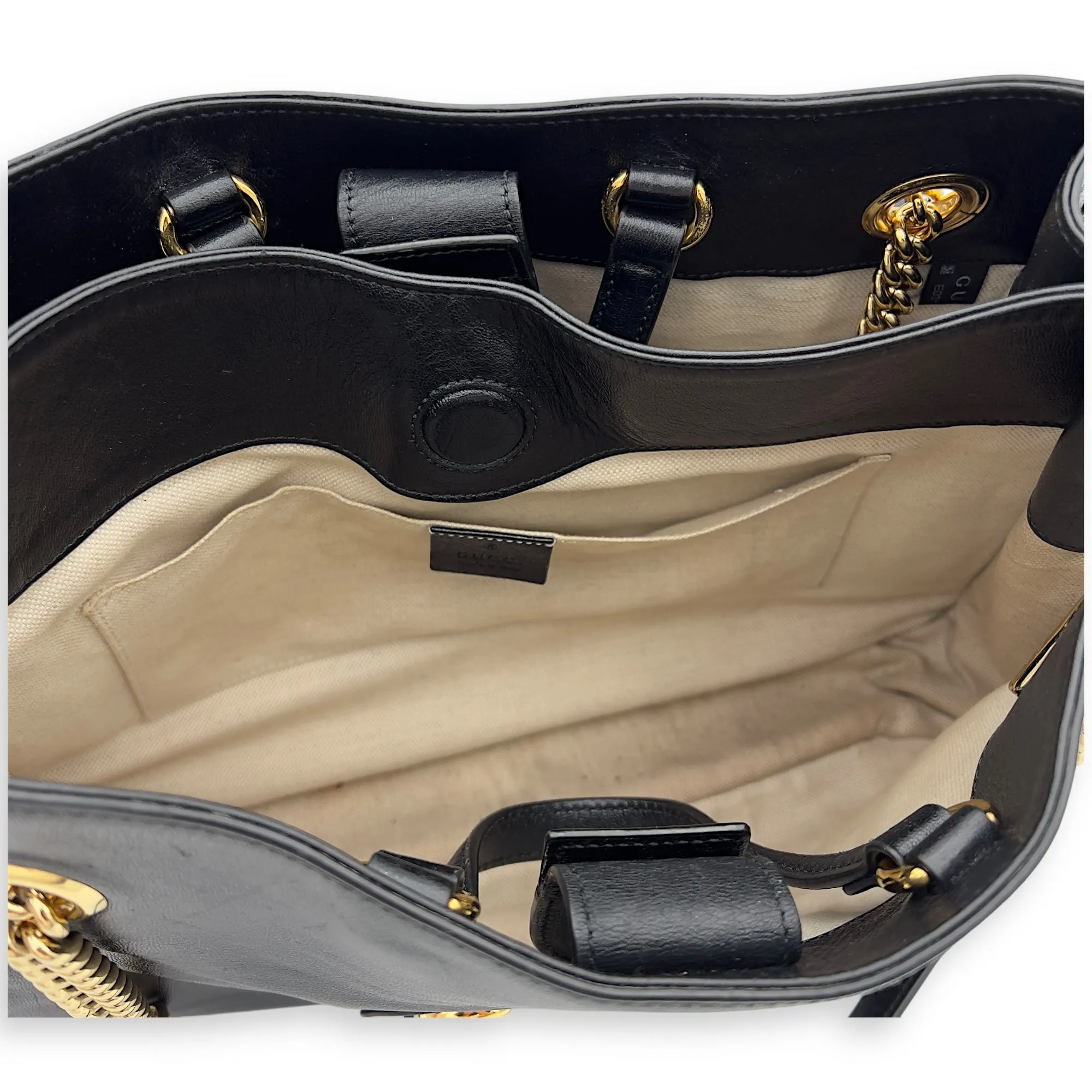 Horsebit 1955 Tote Bag Black in Calfskin, Gold hardware