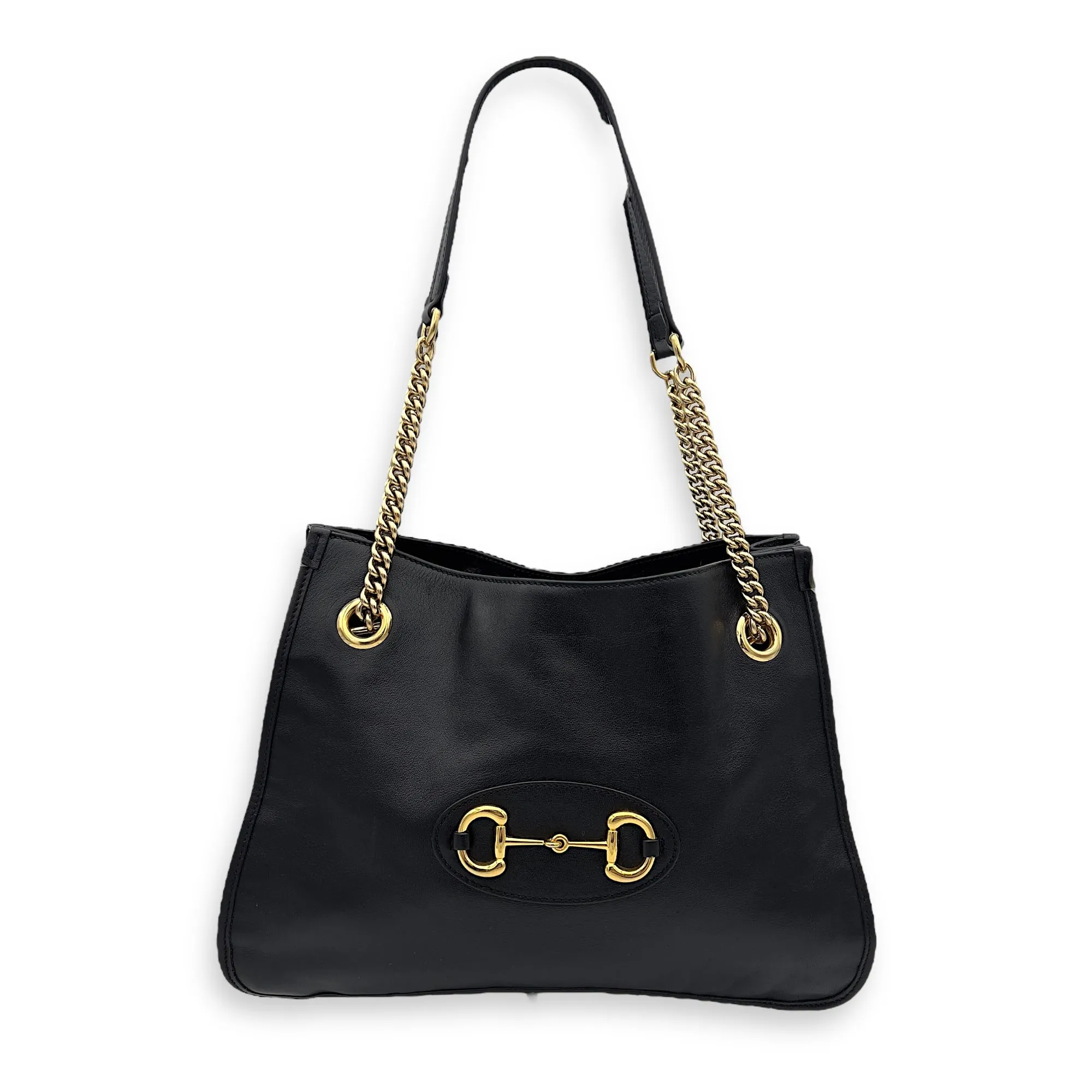 Horsebit 1955 Tote Bag Black in Calfskin, Gold hardware
