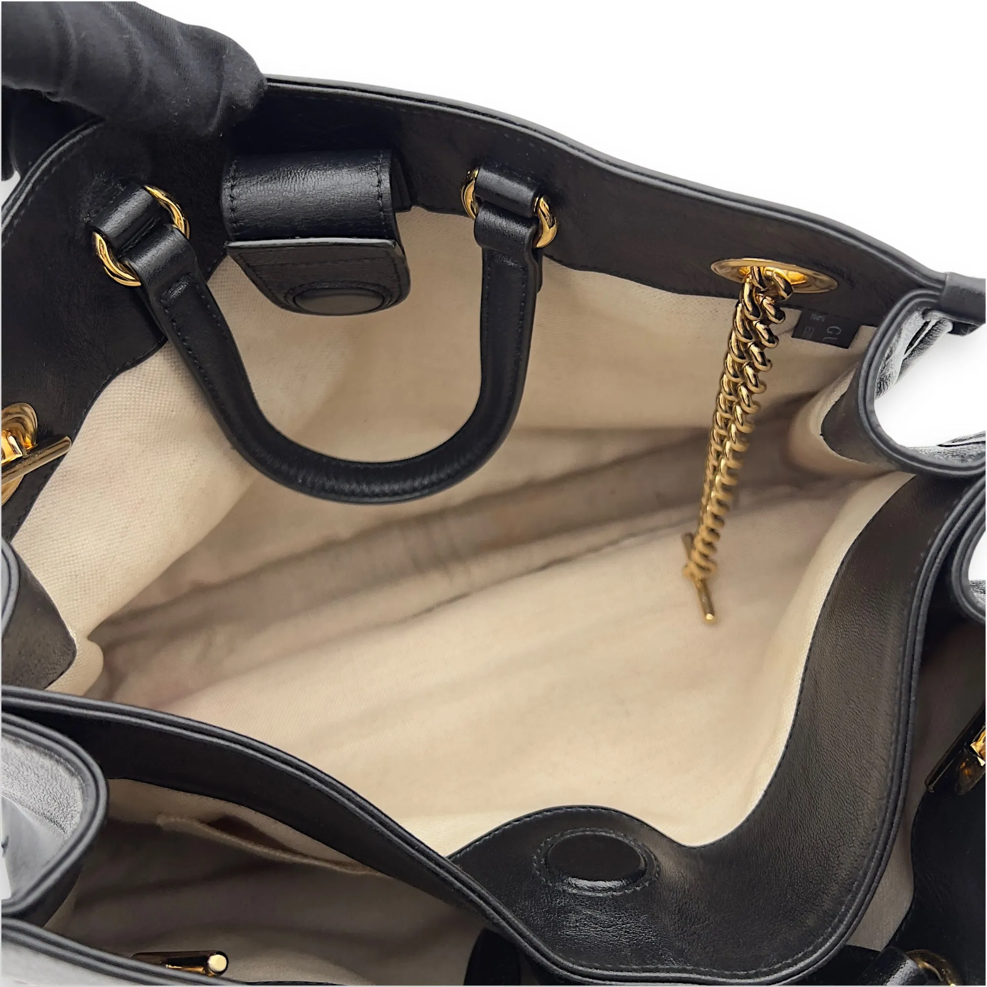 Horsebit 1955 Tote Bag Black in Calfskin, Gold hardware