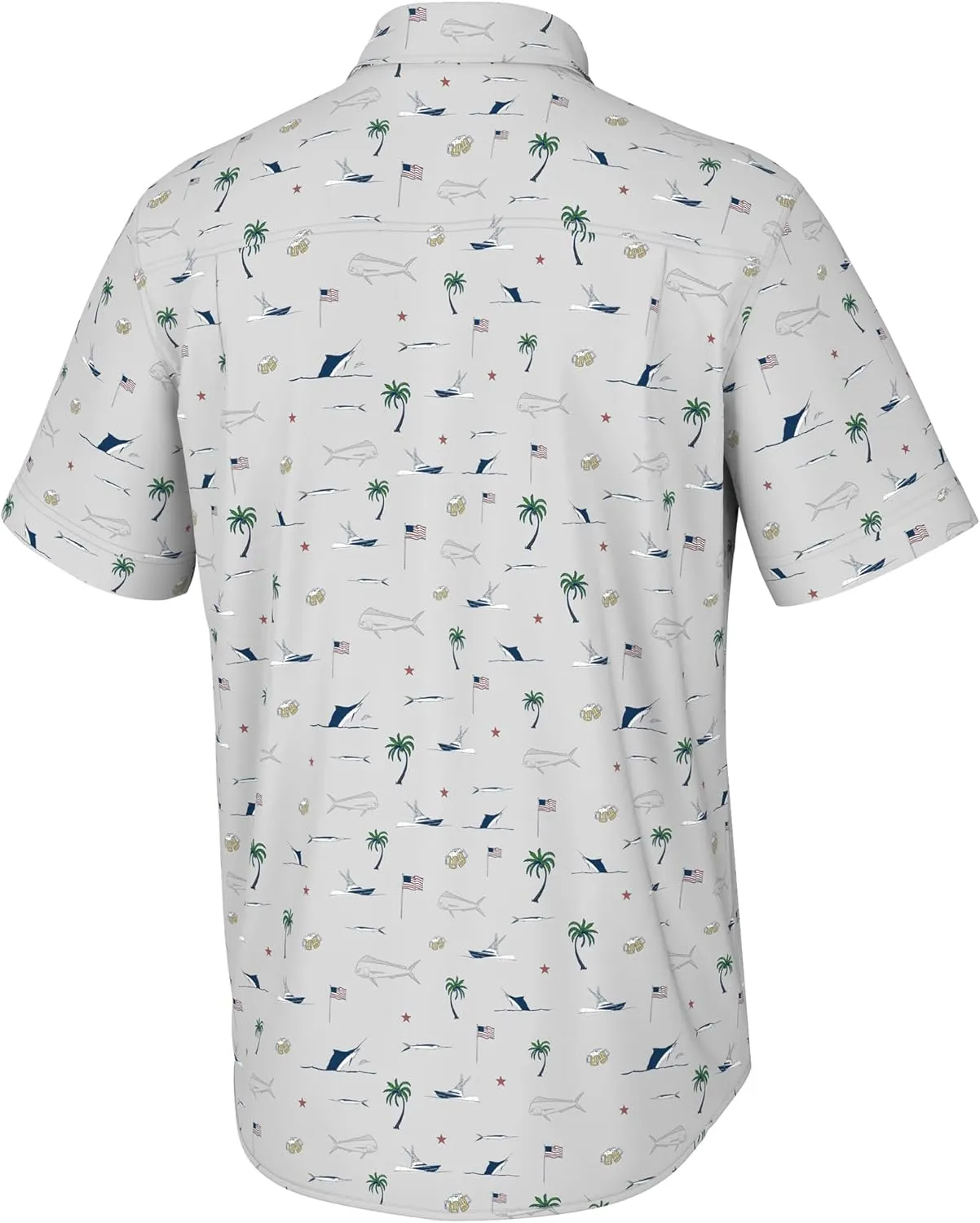 HUK Men's Kc Scott Patterned Kona, Performance Button Down Shirt