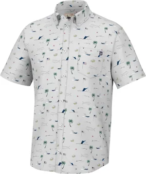 HUK Men's Kc Scott Patterned Kona, Performance Button Down Shirt