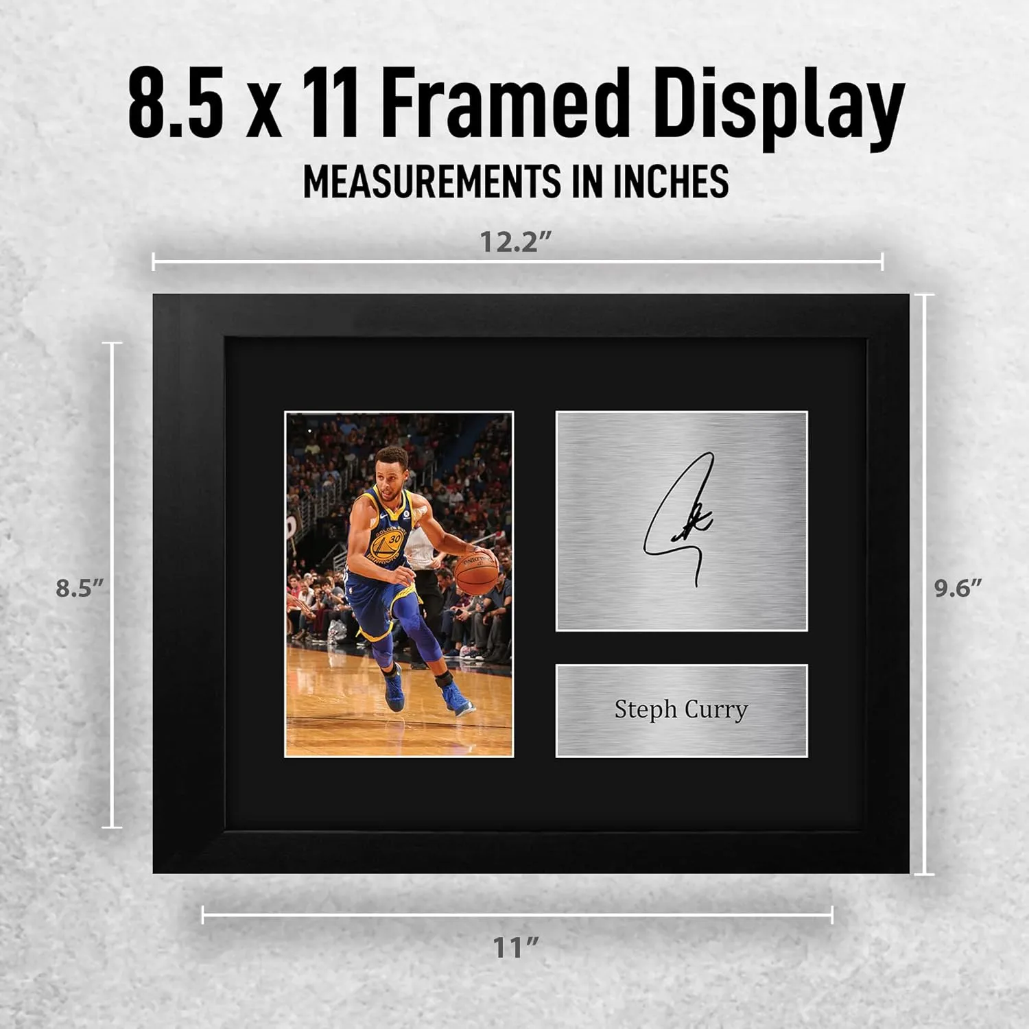 HWC Trading Steph Curry Golden State Warriors Gifts USL Framed Printed Signed Autograph Picture for Basketball Memorabilia Fans - US Letter Size