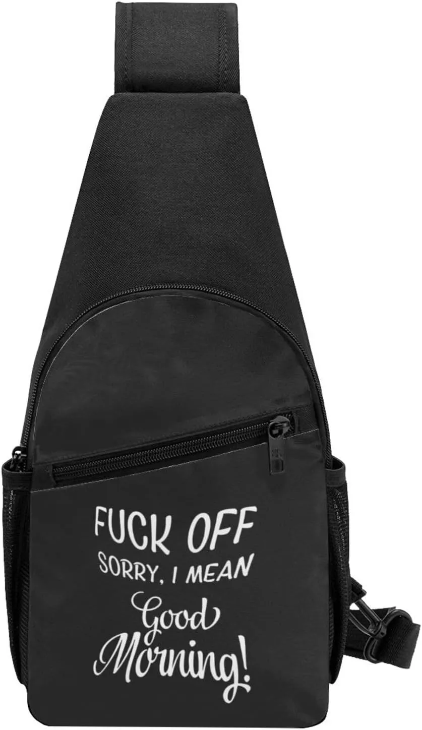 I Don't Mean to Be Rude But Shut Up and Fuck Off Chest Pack Leisure Shoulder Crossbody Chest Bag