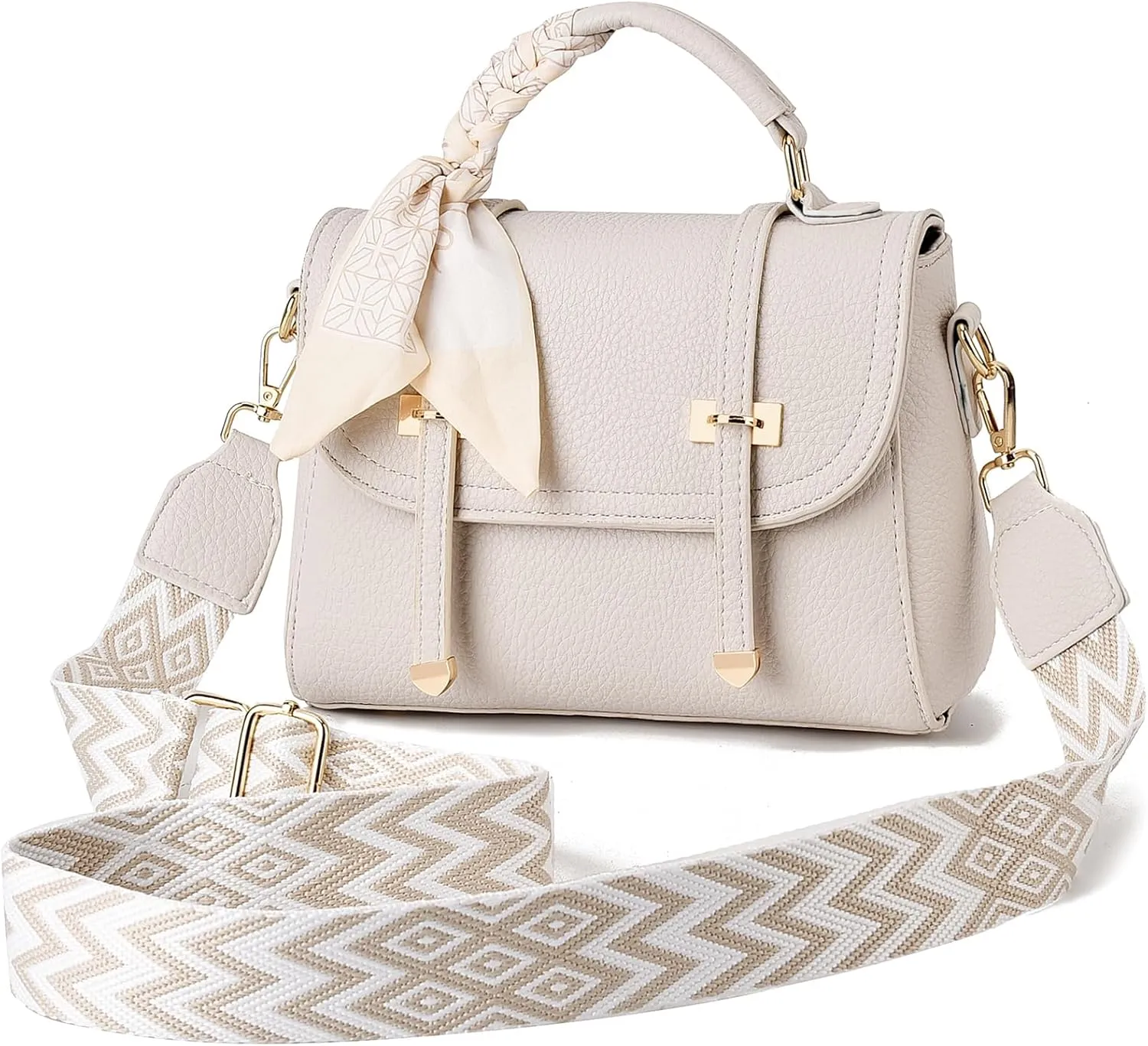 I IHAYNER Crossbody Bags for Women Soft Leather Purses Top Handle Handbags for Travel Designer Shoulder Bags with Wide Strap